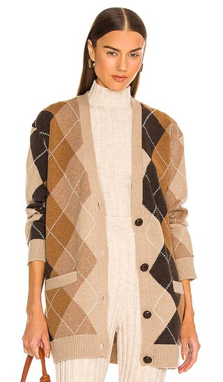 Sofhie Argyle Cardigan in Cognac & Nutmeg Argyle | Revolve Clothing (Global)