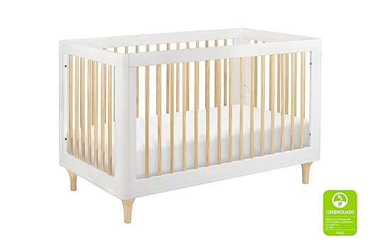 Babyletto Lolly 3-in-1 Convertible Crib with Toddler Rail, White/Natural | Amazon (US)