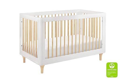 Babyletto Lolly 3-in-1 Convertible Crib with Toddler Rail, White/Natural | Amazon (US)