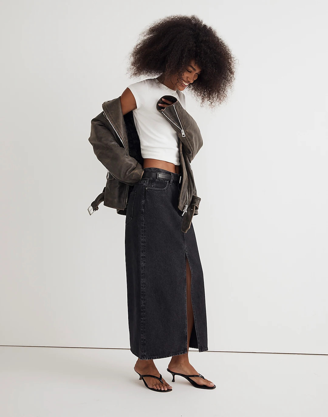 Denim Mid-Rise Maxi Skirt in Lunar Wash | Madewell