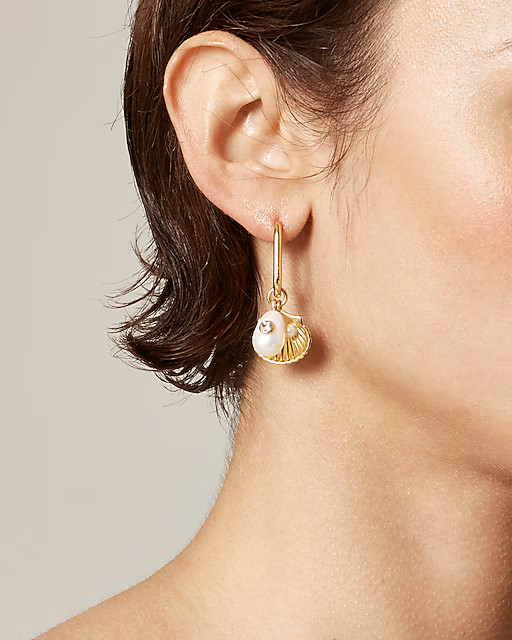 Nautical charm huggie hoop earrings | J. Crew US