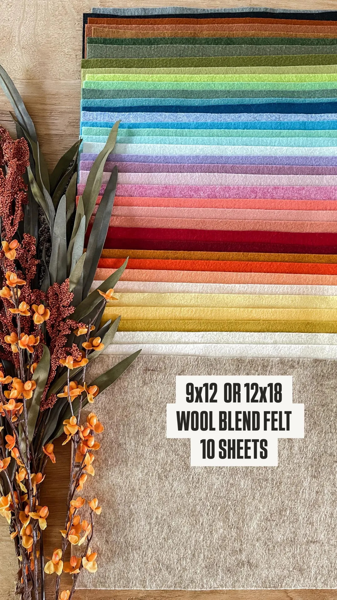 You Pick 10 Wool Blend Felt Sheets | 9x12 Felt Sheet or 18x12 Felt Sheet | Wool Felt | Etsy (US)