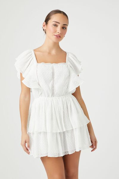 Tiered Clip-Dot Mini Dress | Forever 21