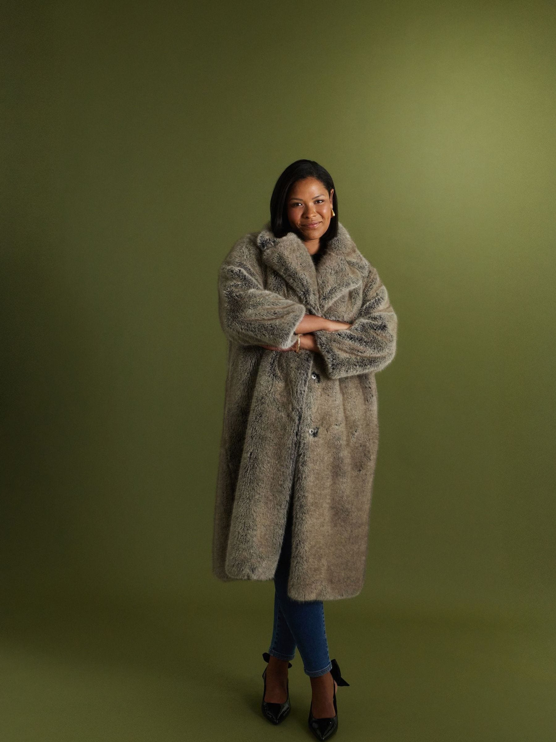 Simply Be Simply Be Natural Faux Fur Maxi Coat | Next US