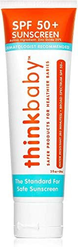 Baby Sunscreen Natural Sunblock by Thinkbaby, Safe, Water Resistant Sunscreen - SPF 50+ (3 ounce) | Amazon (US)