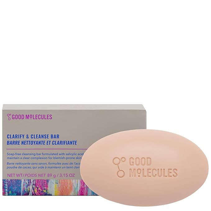 Good Molecules Clarify and Cleanse Bar - Soap-Free Bar with Salicylic Acid BHA, Tea Tree, Kaolin ... | Amazon (US)