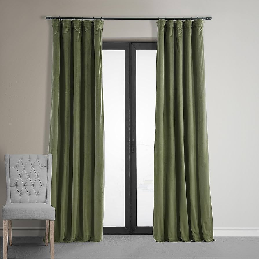 HPD Half Price Drapes Signature Blackout Velvet Curtains 96 Inches Long Heat & Full Light Blockin... | Amazon (US)