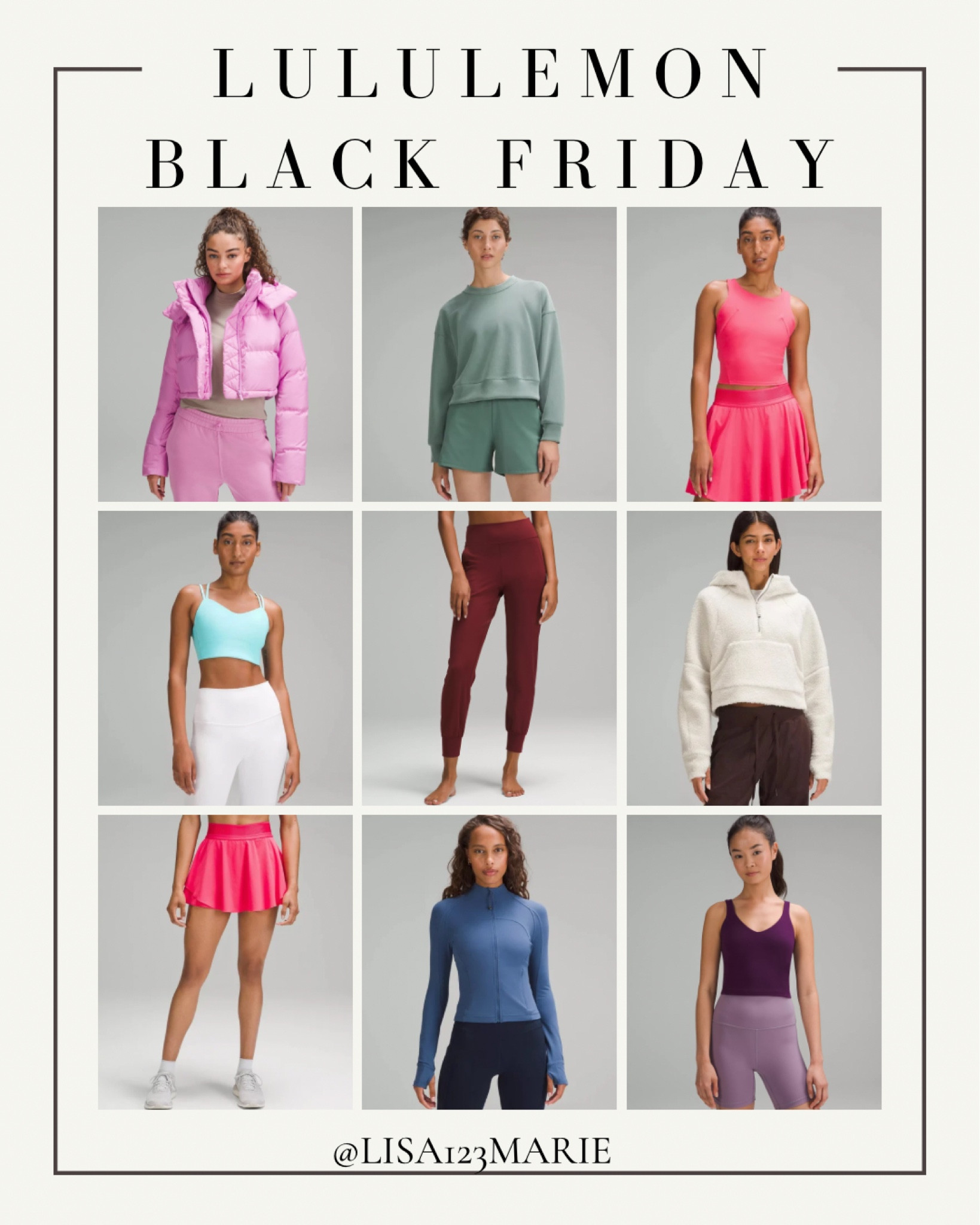 Gifts for her. Gifts ideas for her. Lululemon Black Friday sale! Lululemon leggings on sale. Lululemon jackets on sale. Favorite Lululemon tops and sports bras on sale. 

#LTKfindsunder100 #LTKHoliday #LTKGiftGuide