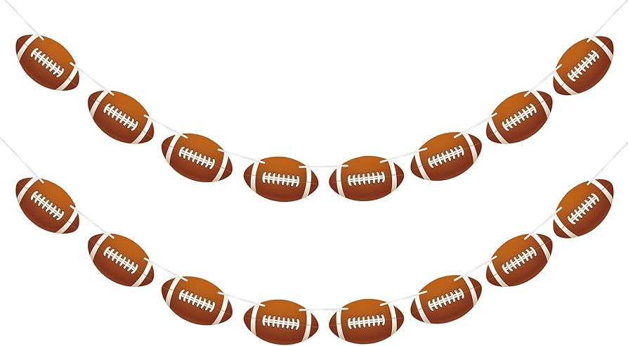 FAKTEEN 2 Pcs Football Party Decorations Banner Football Hanging Garland Football Paper Cutouts f... | Amazon (US)