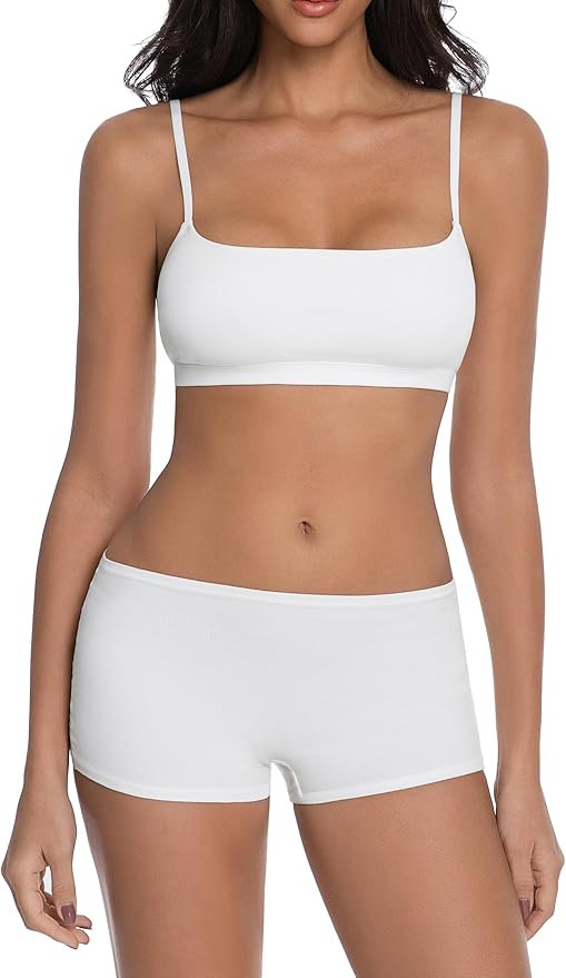 Abonlen Lounge Sets for Women 2 Piece Pajamas Camisole Tops With Shorts Sleepwear Tank Tops | Amazon (US)