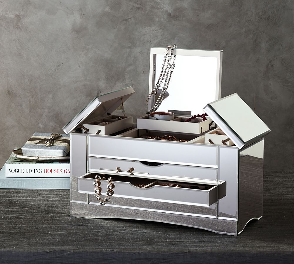 Ultimate Extra-Large Mirrored Jewelry Box | Pottery Barn (US)
