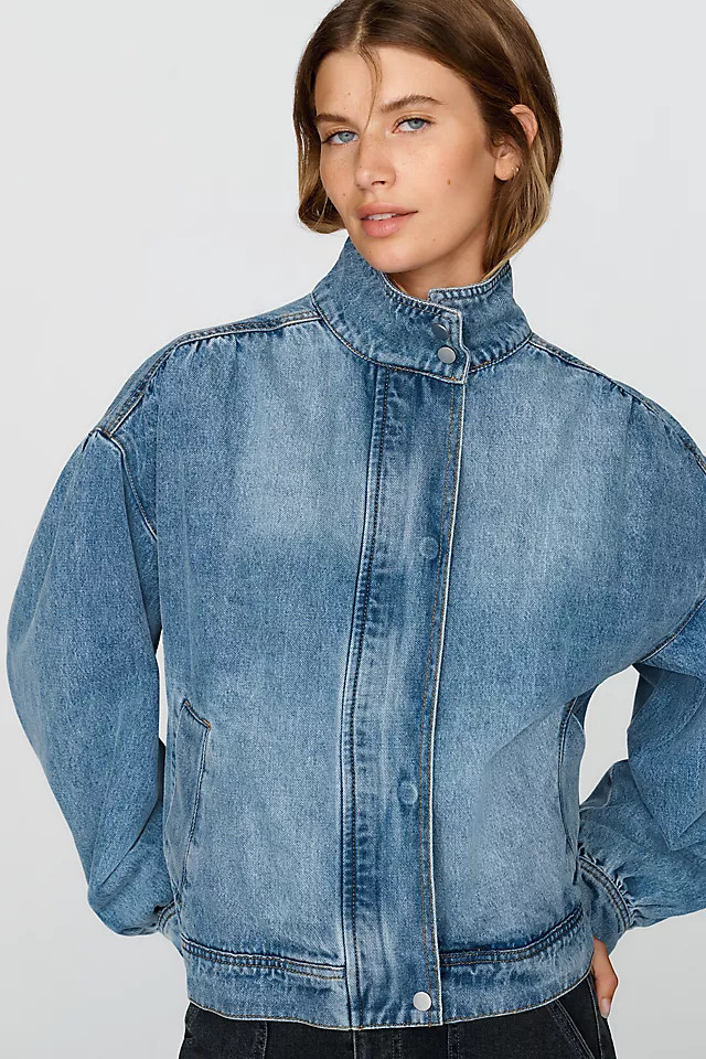 RAISONNEL Funnel Neck Denim Jacket | Anthropologie (US)