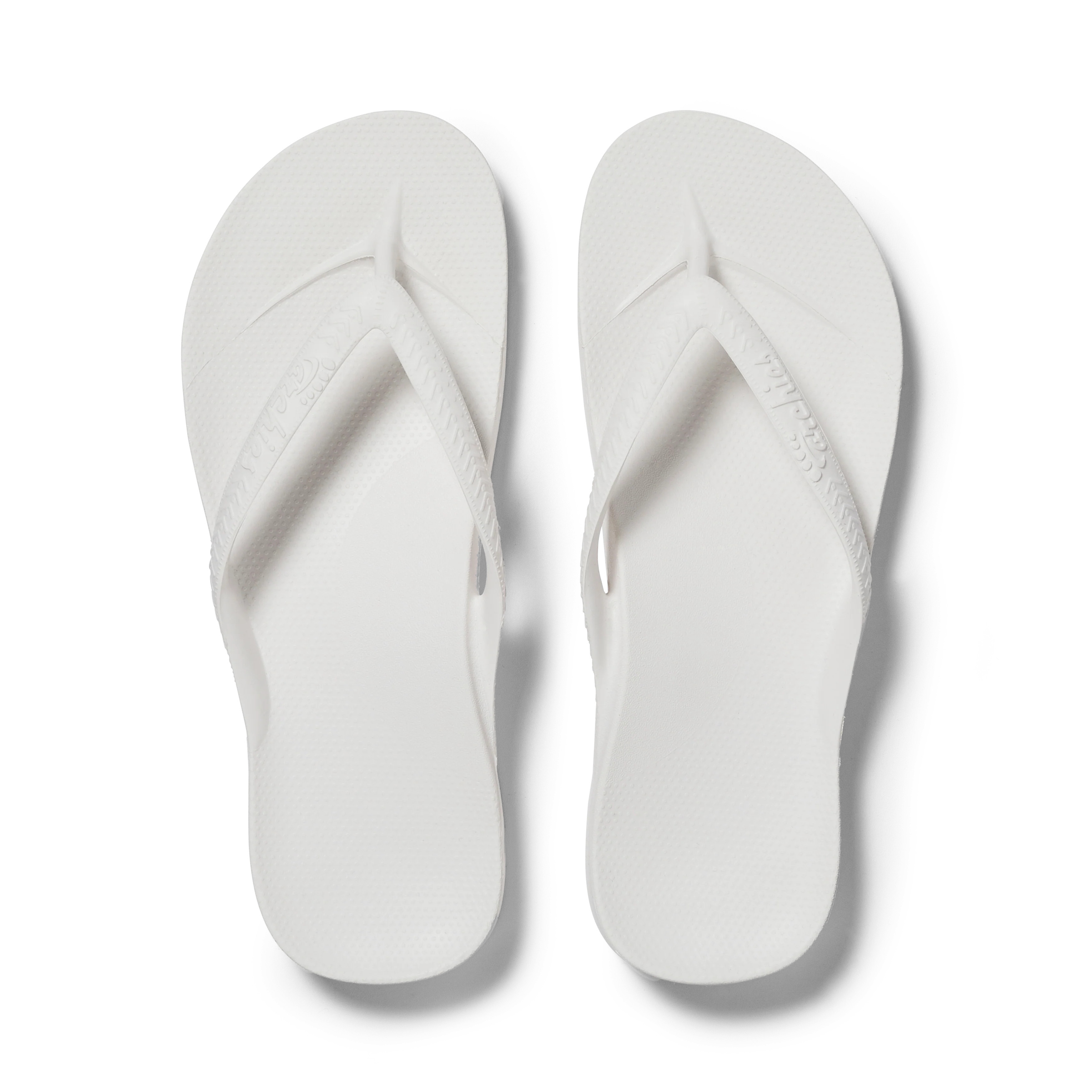 Arch Support Flip Flops - Classic - White | Archies Footwear US