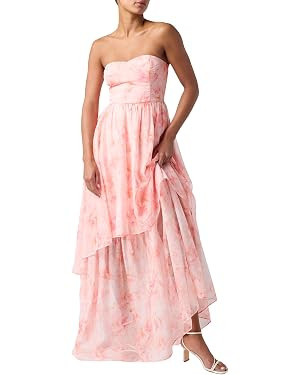 Lulus Alana Strapless Tiered Maxi Dress Elegant Sweetheart Bodice High Waist Flowing A Line Dress | Amazon (US)