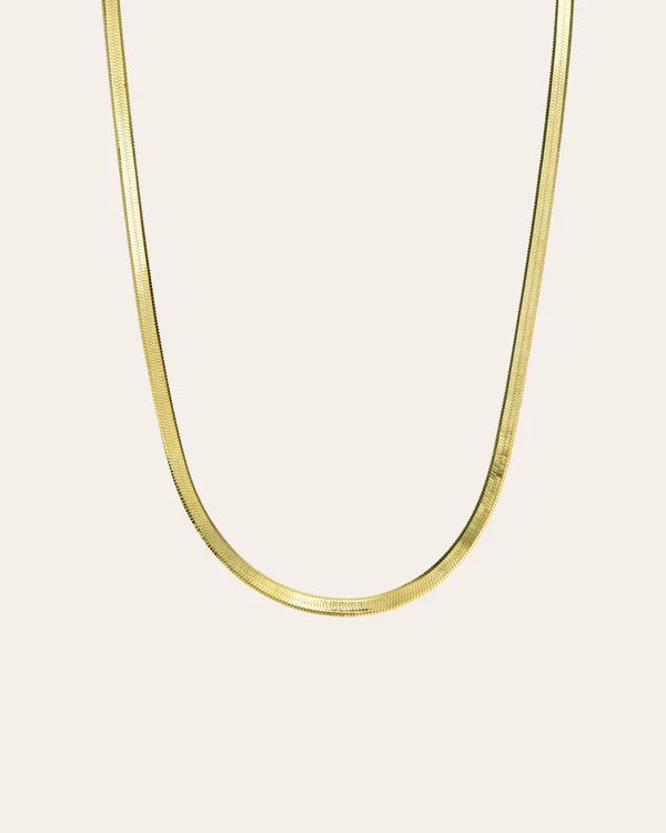 Gold Vermeil Herringbone Chain Necklace | Zoe Lev Jewelry