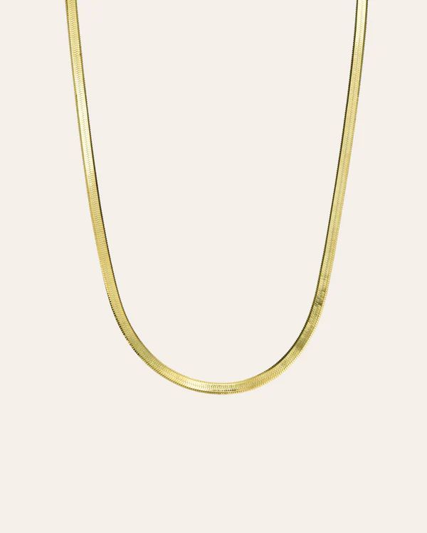 Gold Vermeil Herringbone Chain Necklace | Zoe Lev Jewelry