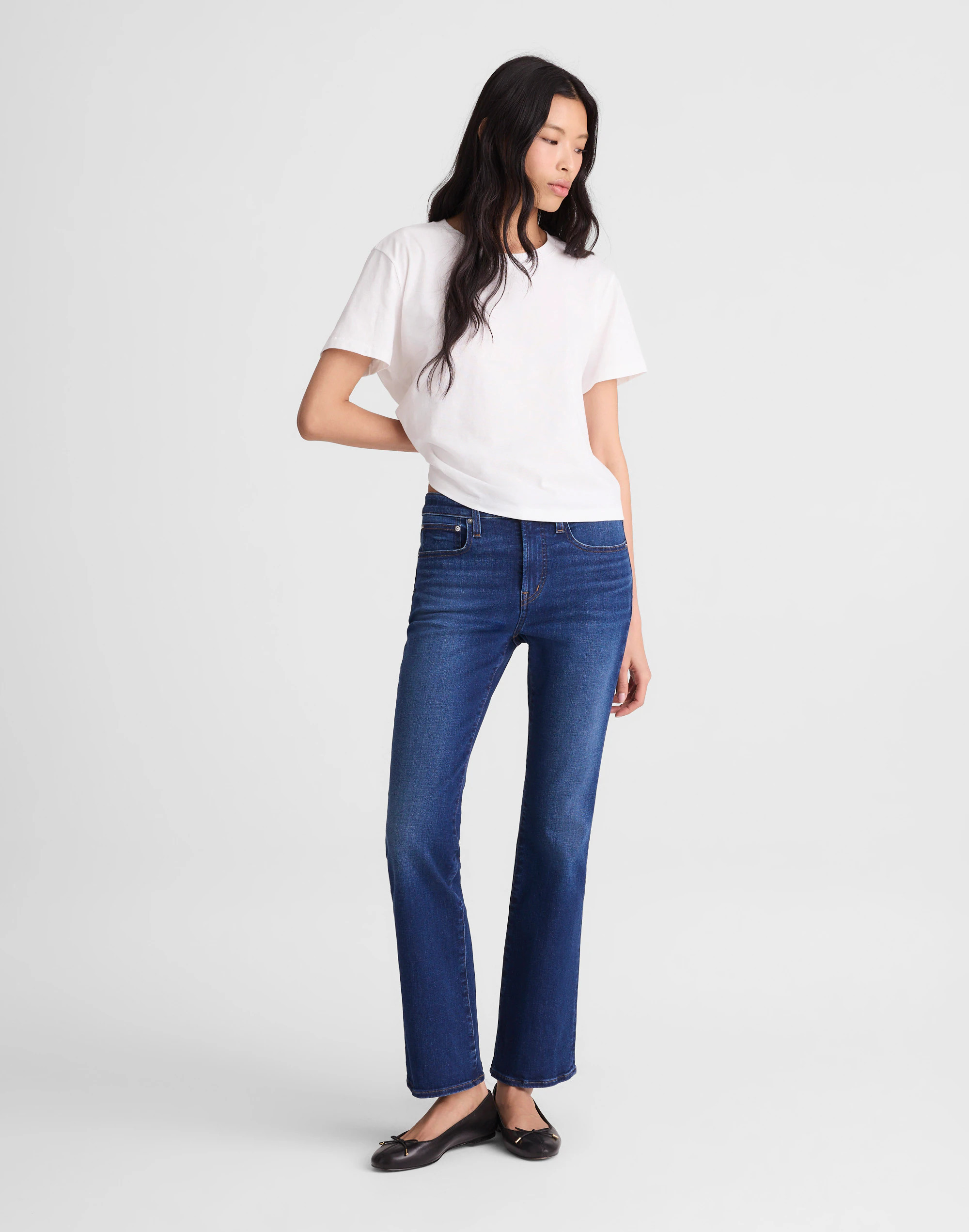 The Short Flare Crop Jean in Super Stretch Denim | Madewell