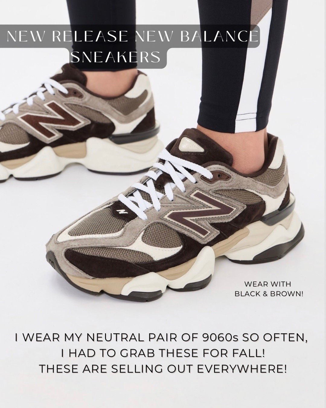 I love the new balance 9060s and they just released this brown color! These are perfect for fall! These are going to pair well with black and brown!!!

#LTKootd #LTKActive