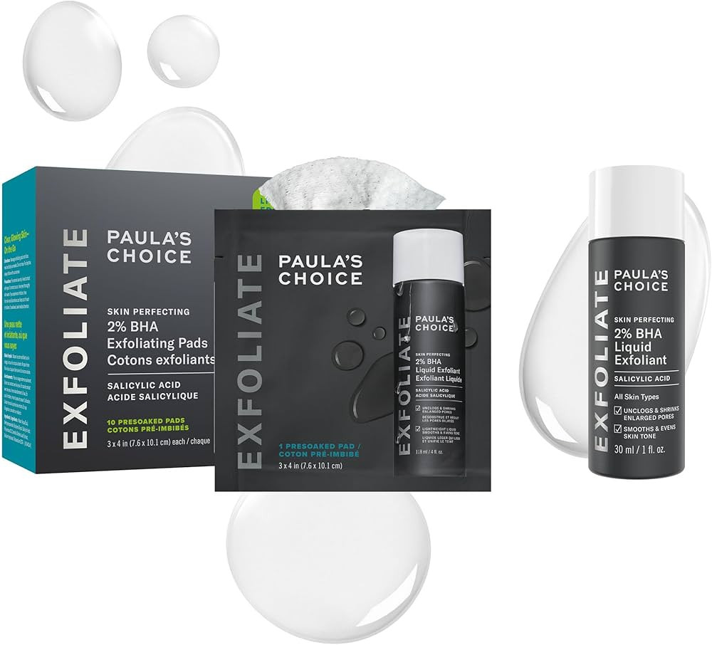 Paula's Choice SKIN PERFECTING 2% BHA Toner Pads, 10ct & 2% BHA Liquid Exfoliant, Salicylic Acid ... | Amazon (US)