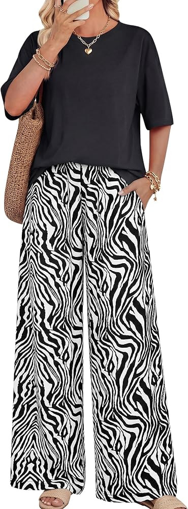 PRETTYGARDEN 2 Piece Sets for Women Summer Spring Outfits 2026 Lounge Set Beach Vacation Airport ... | Amazon (US)