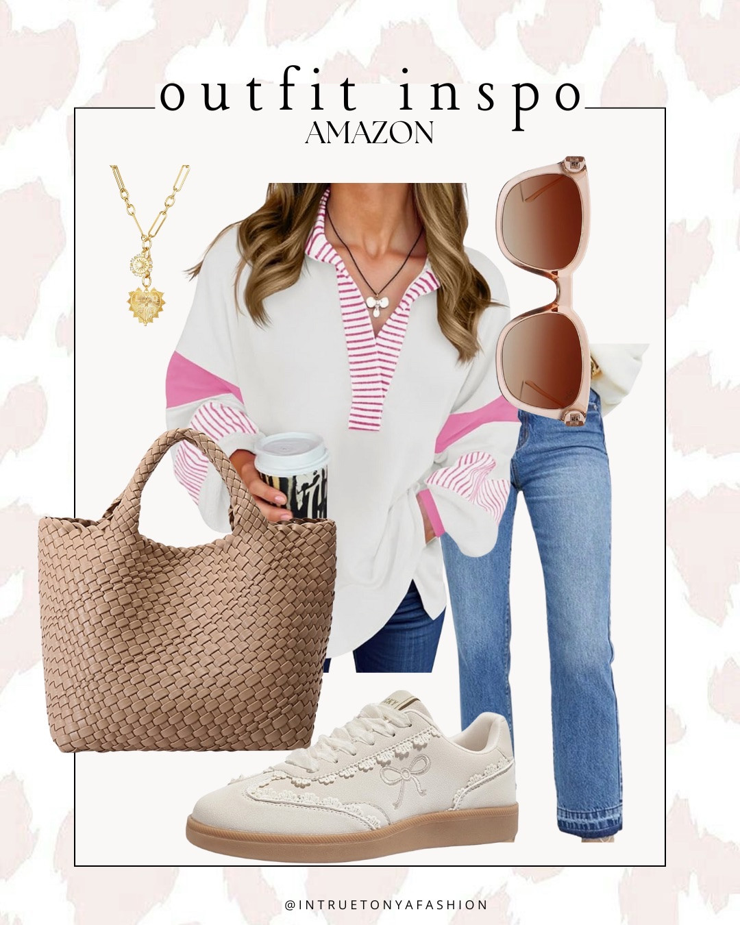 Casual outfit from amazon — pink and white pullover sweatshirt, jeans, lace sneakers and tote bag






 casual winter outfits | winter fashion | size 4-6 | cold weather outfits | winter outfit ideas | layering outfit for the cold| winter fashion 2026 | outfit inspo | outfit ideas | winter outfits amazon  |  Amazon outfits every day 

#LTKootd #LTKSaleAlert #LTKFindsUnder50