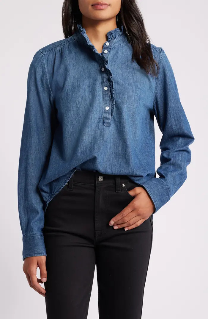 Ruffle Chambray Top | Nordstrom