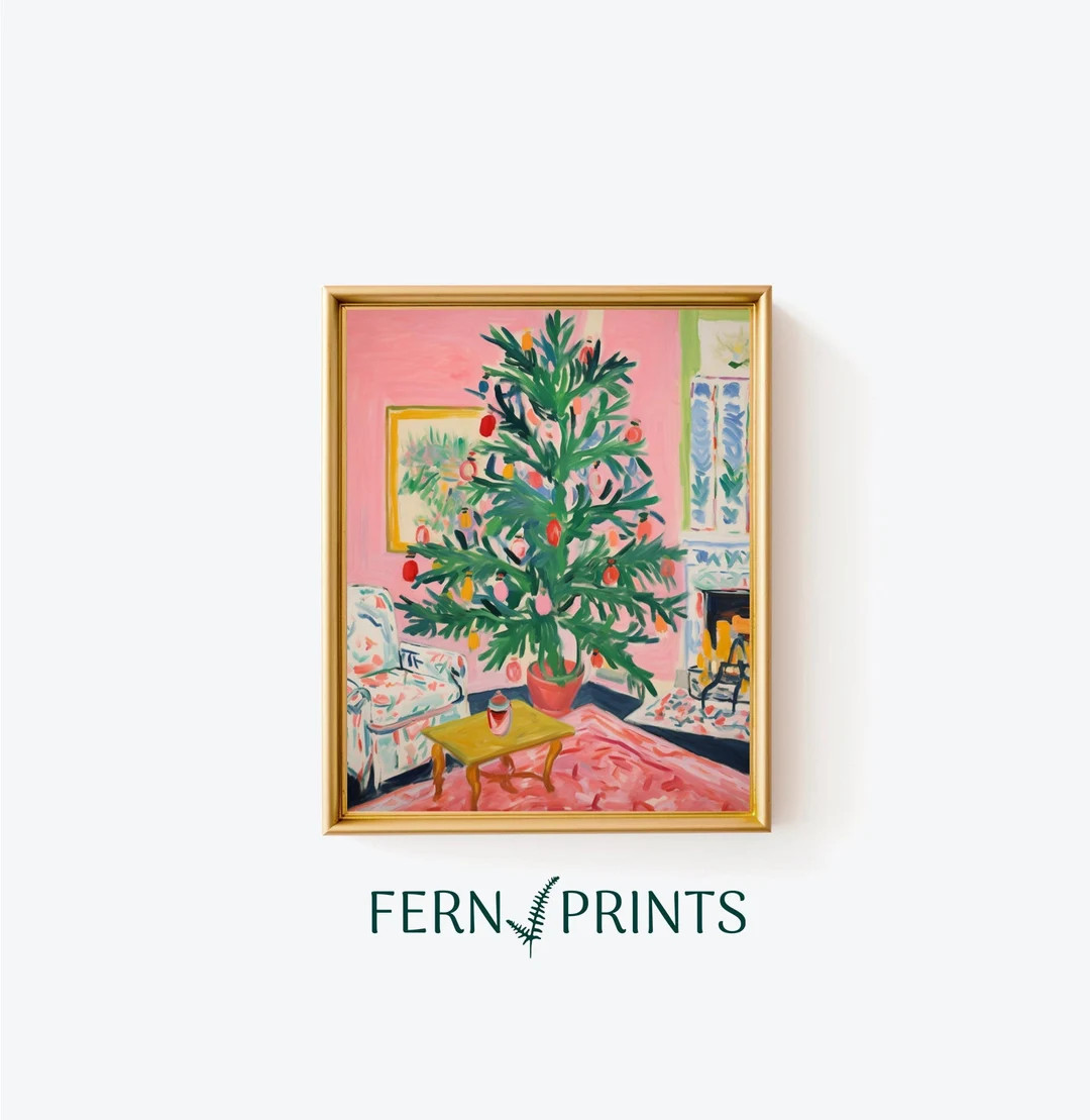 Christmas Tree Painting Inspiring Christmas Art Print - Etsy | Etsy (US)