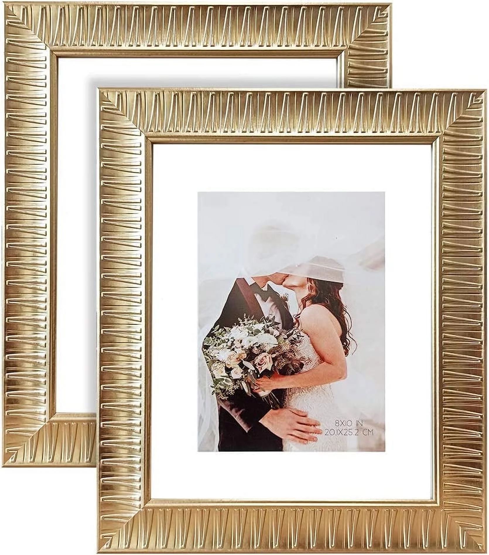 ArtbyHannah 2 Pack 8x10 inch Ornate Champagne Gold Picture Frame Sets for TableTop Display or Wal... | Walmart (US)
