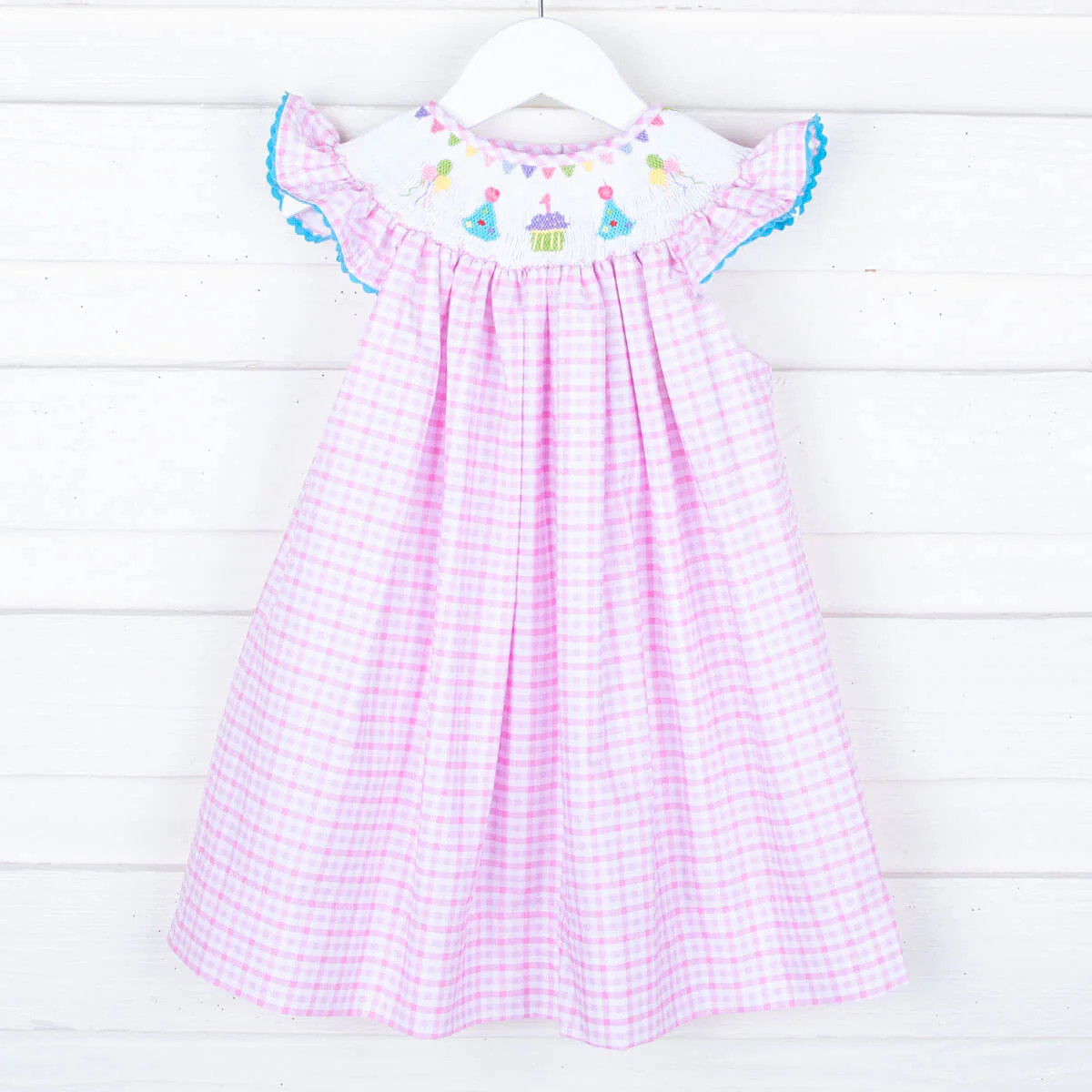 First Birthday Smocked Pink Check Dress | Classic Whimsy