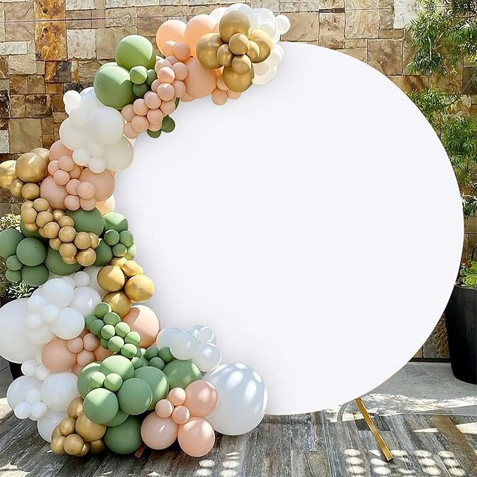 White Round Backdrop Cover 7.2x7.2ft White Circle Photo Photography Background for Birthday Party... | Amazon (US)