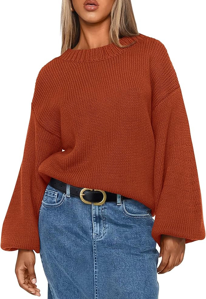 PRETTYGARDEN Knit Sweater for Women 2024 Fall Fashion Clothes Casual Loose Long Sleeve Pullover T... | Amazon (US)