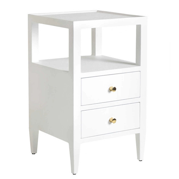 Jarin Designer White Single Nightstand | Annie Selke