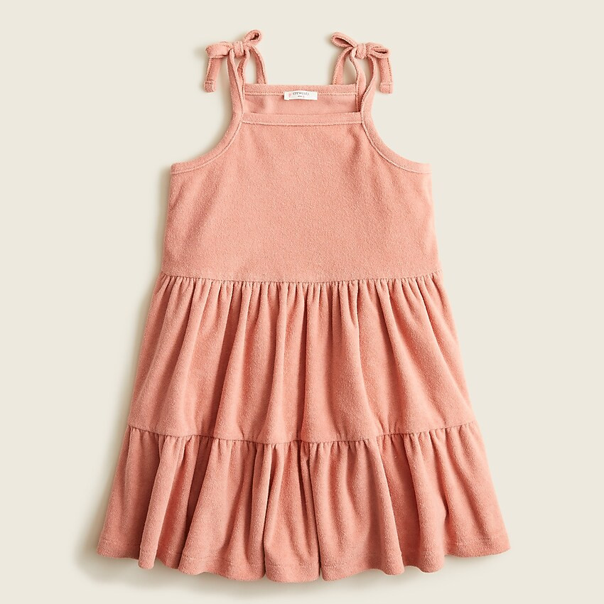 Girls' tie-shoulder tiered dress in towel terry | J. Crew US
