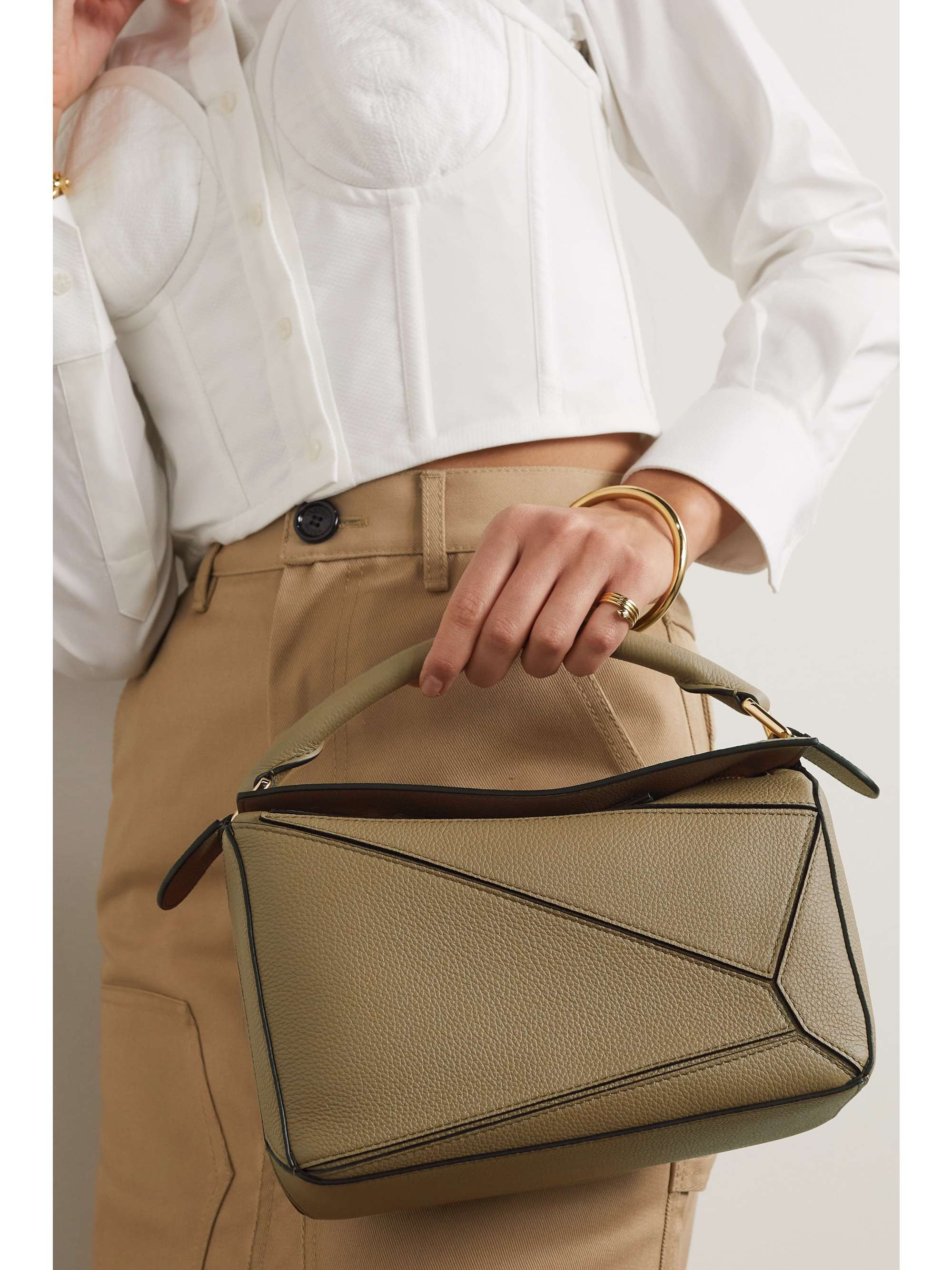 Puzzle small textured-leather shoulder bag | NET-A-PORTER (UK & EU)