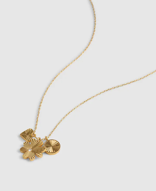 Engine Turned Cluster Charm Necklace | Madewell | Madewell