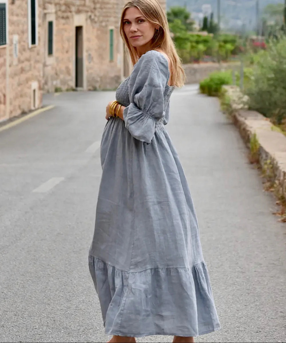 The Deia Dress (Blue) | Bump City Nashville