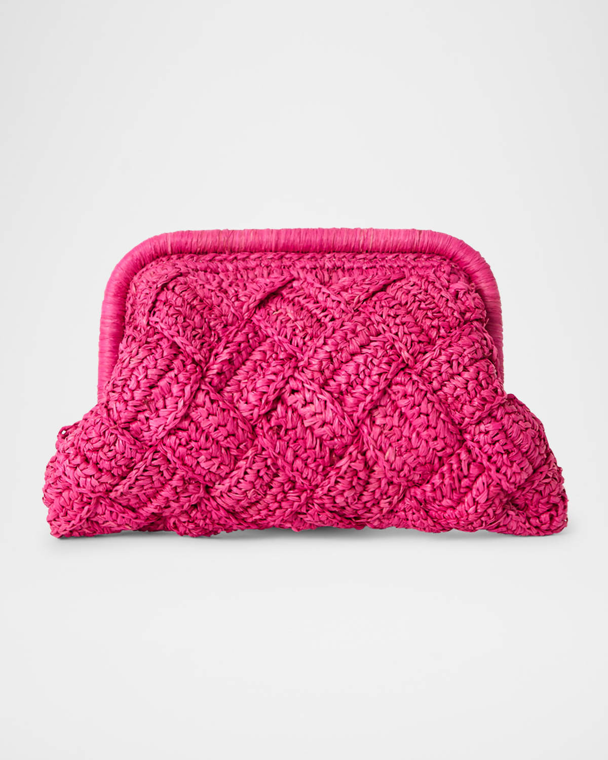Gigi Framed Woven Raffia Clutch Bag | Neiman Marcus