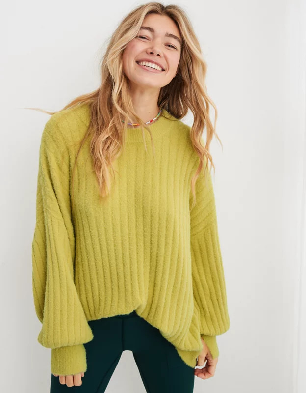 Aerie Buttercream Crew Sweater | Aerie