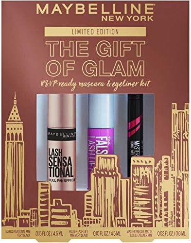 Maybelline New York The Gift Of Glam Mini Mascara and Eyeliner Makeup Gift Set, 1 Count | Amazon (US)