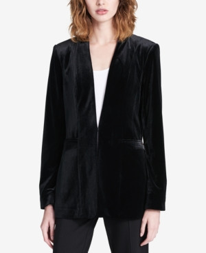 Calvin Klein Velvet Blazer, Regular & Petite | Macys (US)
