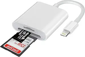 Apple MFi Certified Lightning to SD Card Reader for iPhone, Dual Card Slot Memory Card Reader for... | Amazon (US)
