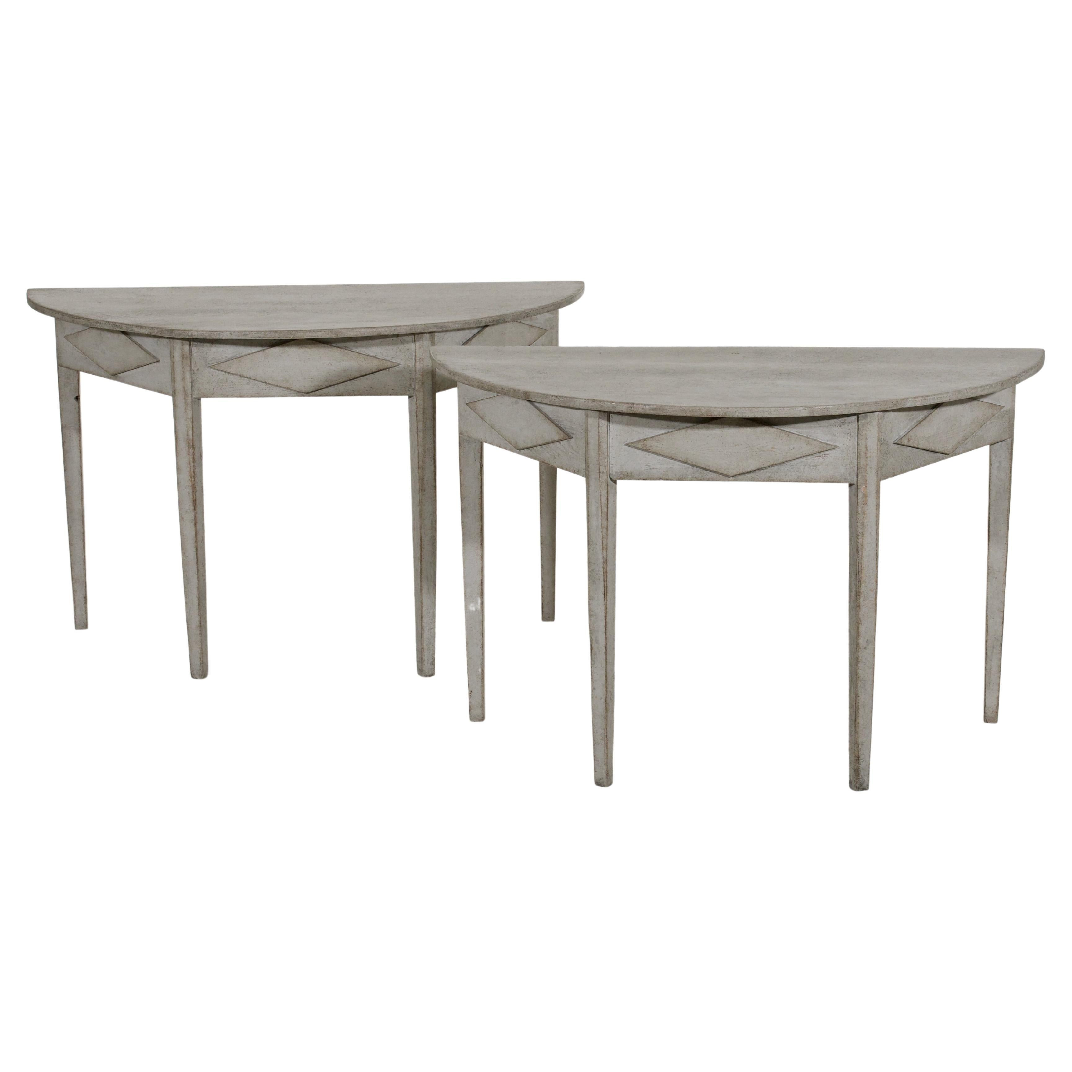 Pair of Demilune Tables, circa 1800 | 1stDibs