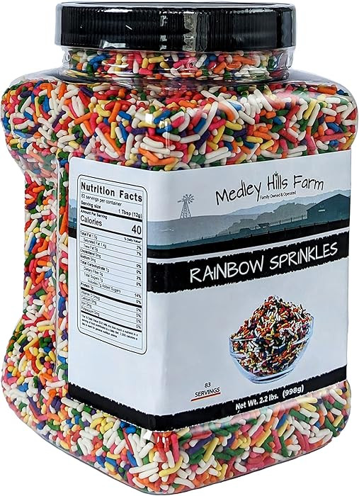 Rainbow sprinkles by Medley Hills farm in Reusable Container 2.2 Lbs. - Great bulk rainbow sprink... | Amazon (US)