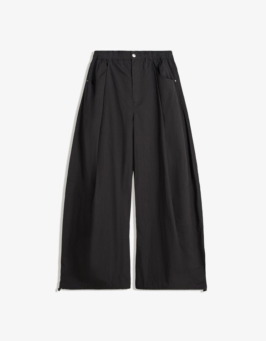 Technical balloon parachute trousers - Trousers - Women | Bershka GB