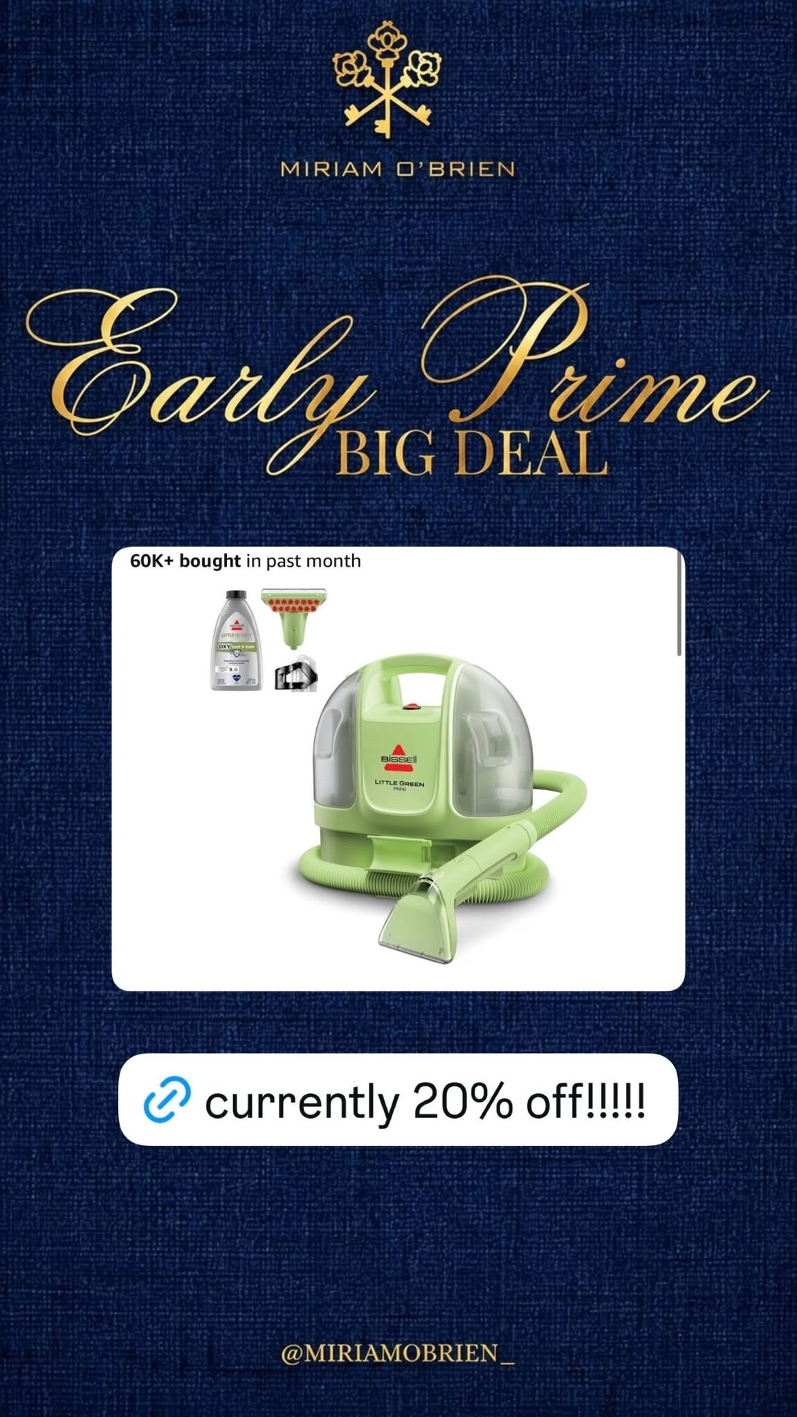 The cleaning machine everyone seems to LOVE—and it’s on sale! 👀✨ The Bissell Little Green is currently 20% OFF and has 60K+ purchases recently!

Perfect for carpets, couches, car interiors, rugs, pet messes, and those random stains that just won’t disappear. 🙌🏼

🛍️ Shop it through my LTK!

#LTKFinds #AmazonFinds #AmazonDeals #CleaningFinds #CleaningMustHaves #BissellLittleGreen #HomeFinds #HomeCleaning #CleaningHacks #AmazonMustHaves #HomeOrganization #EarlyPrimeDay