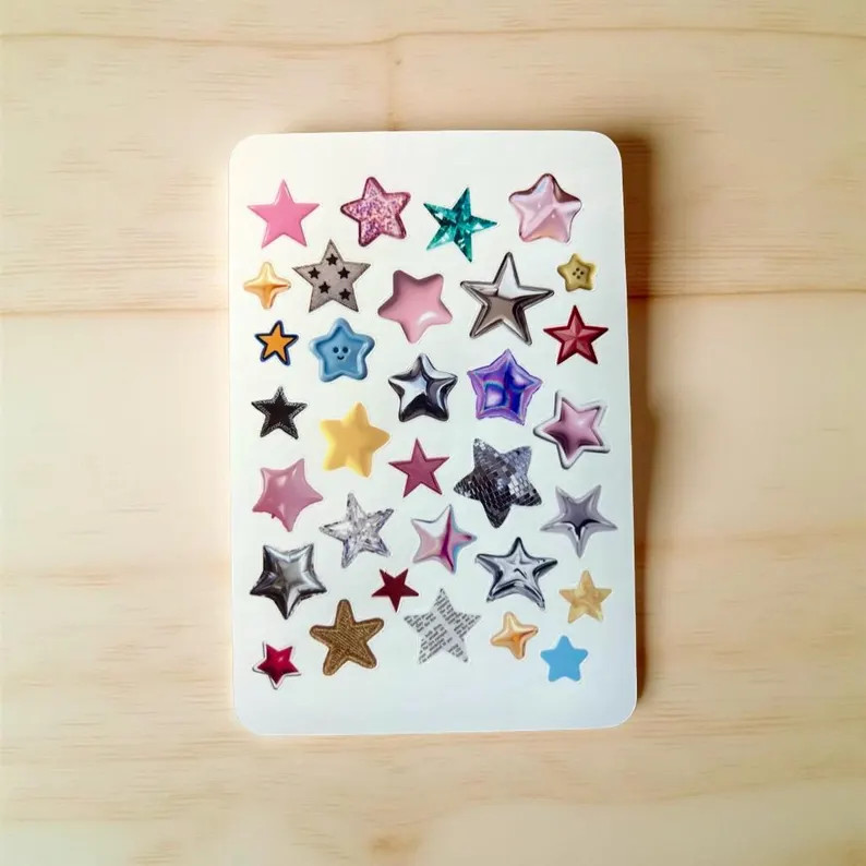 Stars Do You Like Dem? Star Stickers | Mixed Media Star Sticker Sheet | Scrapbook, Journal, Plann... | Etsy (US)