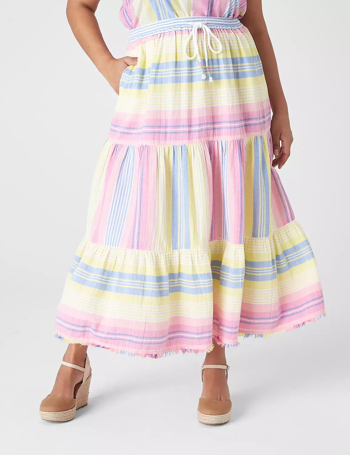 Gauze Tiered Maxi Skirt | LaneBryant | Lane Bryant (US)