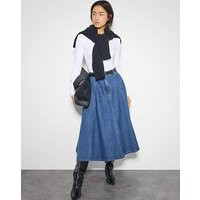 Monsoon Sara Denim A-Line Midi Skirt | Simply Be (UK)