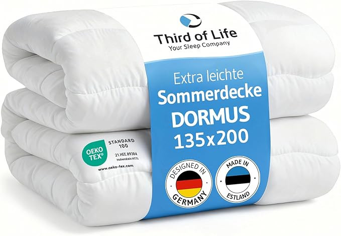 Sommerdecke 135x200 DORMUS von Schlafexperten entwickelt, Extra leichte Bettdecke 135 x 200 für ... | Amazon (DE)
