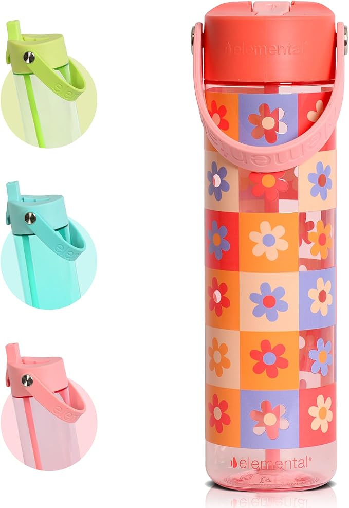 Elemental Splash Water Bottle with Straw - BPA-Free Tritan Plastic Reusable Water Bottle with Str... | Amazon (US)